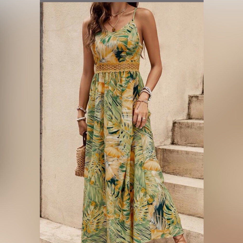 NWTS Sun Dress Tropical Print Vaca Dress by SHEIN Sz 4 - Picture 2 of 10